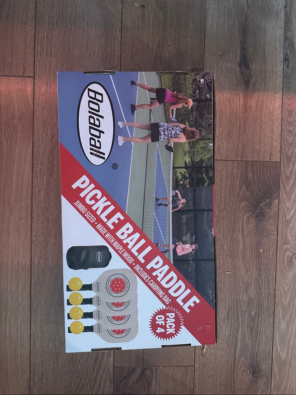 Red Pickle-Ball Paddle Set with Carrying Bag